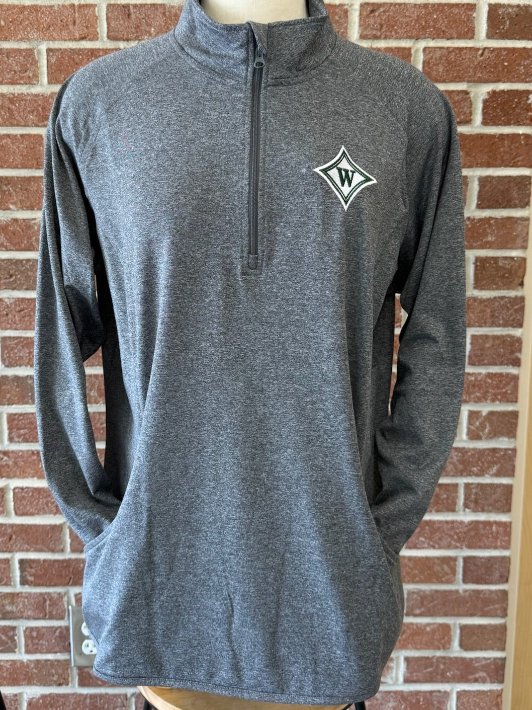 SALE Ladies Grey Pocket 1/4 Zip