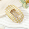 Gold Gingham Oval Claw Clip