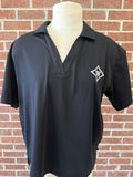 Ladies Black Dri Fit Vneck Polo