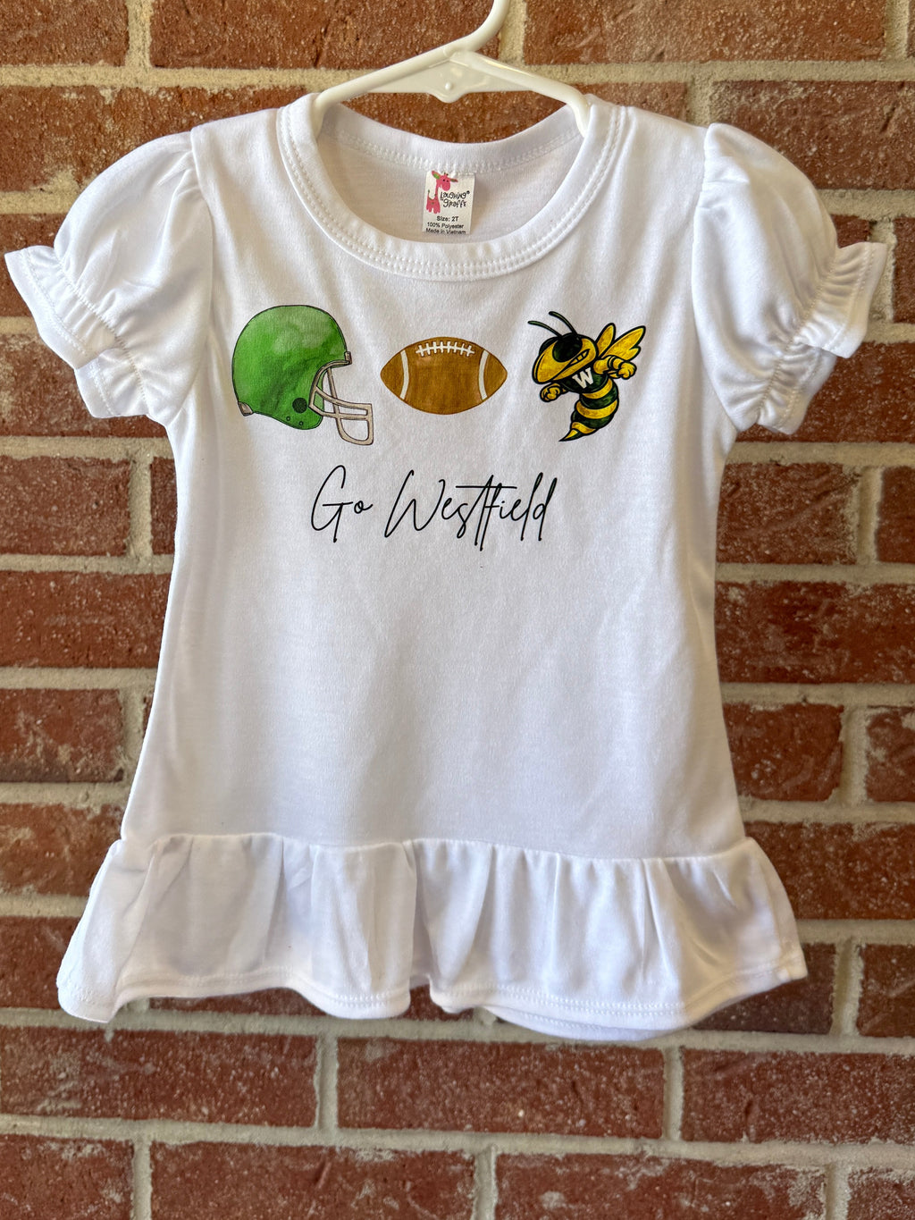 Football Tee & coordinating bow
