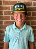 Green and Gold retro fitted hat