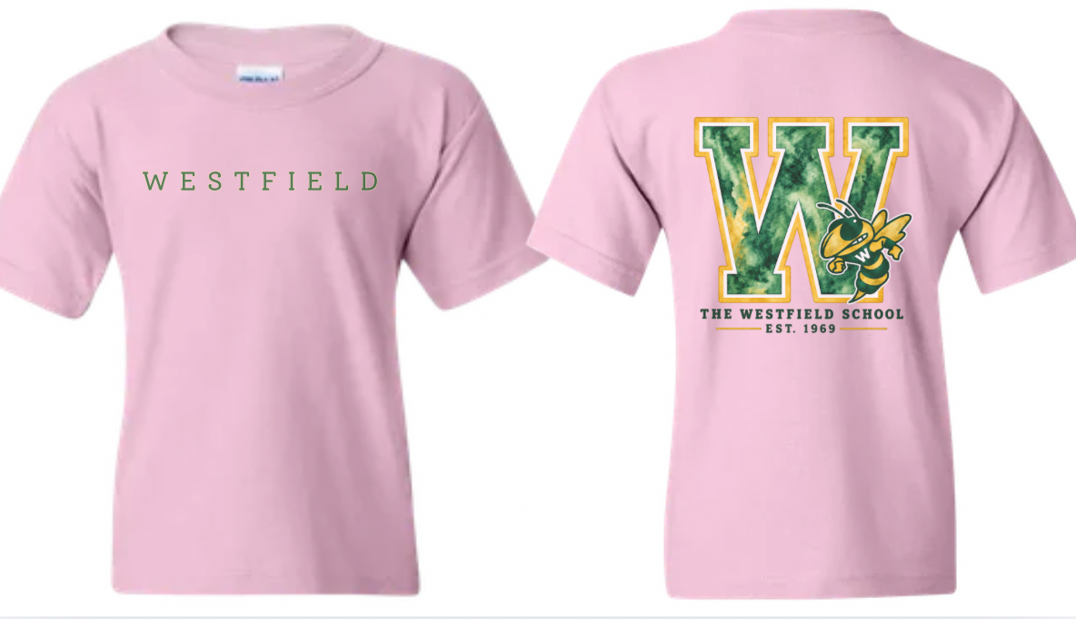 Pink watercolor W t-shirt