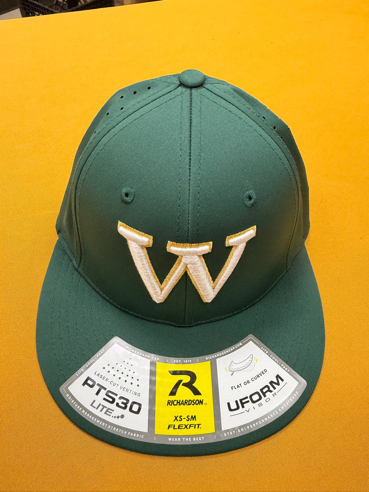 Dark Green fitted W Hat